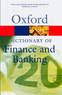 Copertina  A dictionary of finance and banking
