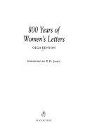 Copertina  800 years of women's letters