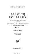 Copertina  Les Cinq Rouleaux : Les chants des chants, Ruth, Comme, ou, Les Lamentations, Paroles du sage, Esther
