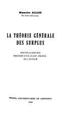Copertina  La théorie générale des surplus