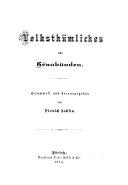 Copertina  Volkstümliches aus Graubünden : 3 Teile in einem Band