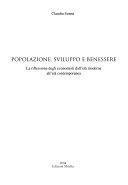 Copertina  Popolazione, sviluppo e benessere : La riflessione degli economisti dall'età moderna all'età contemporanea