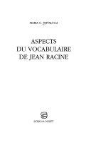 Copertina  Aspects du vocabulaire de Jean Racine