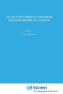 Copertina  Allocation models and their use in economic planning
