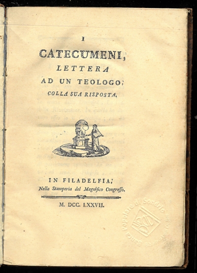 Copertina  I Catecumeni, lettera ad un teologo, colla sua risposta