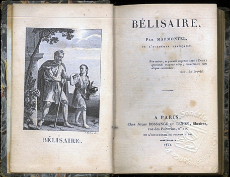 Copertina  Bélisaire, par Marmontel, de l'Académie française